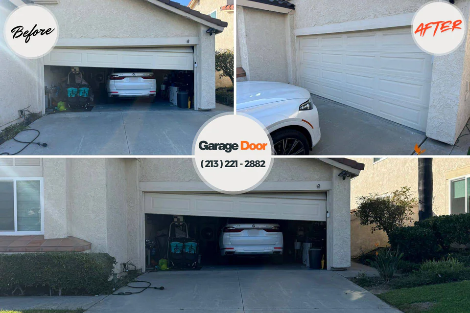 Before and after: garage door repair Marysville, WA